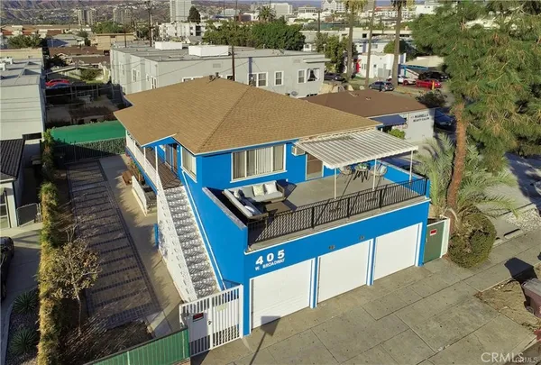 an aerial view of a city