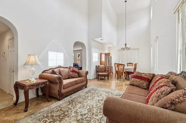 a living room with furniture and a couch