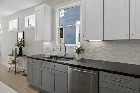 a living room with furniture