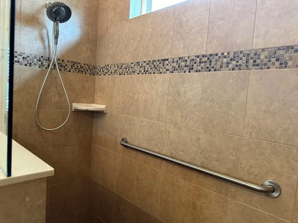 a bathroom with a shower
