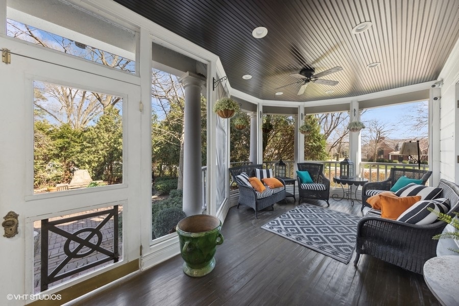 710 South County Line Road Hinsdale, IL 60521 - Photo 28 of 63 a outdoor space with patio couch and wooden floor