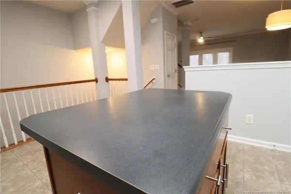 a view of a furniture in a room