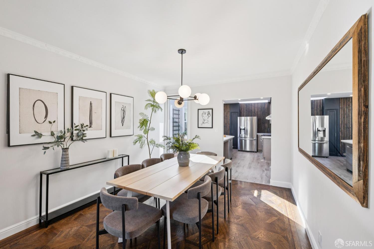 1675 29th Avenue San Francisco, CA 94122 - Photo 12 of 61 a view of a dining room with furniture and wooden floor