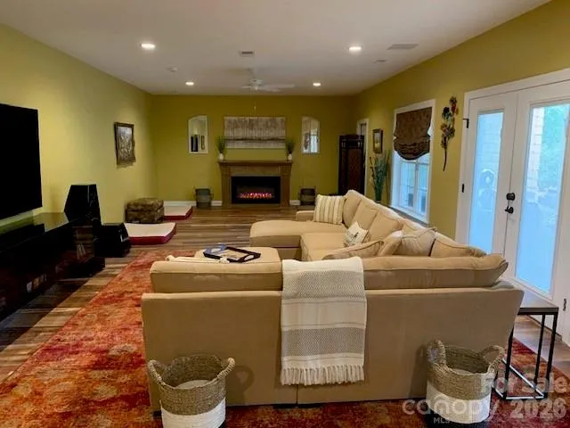 a living room with furniture
