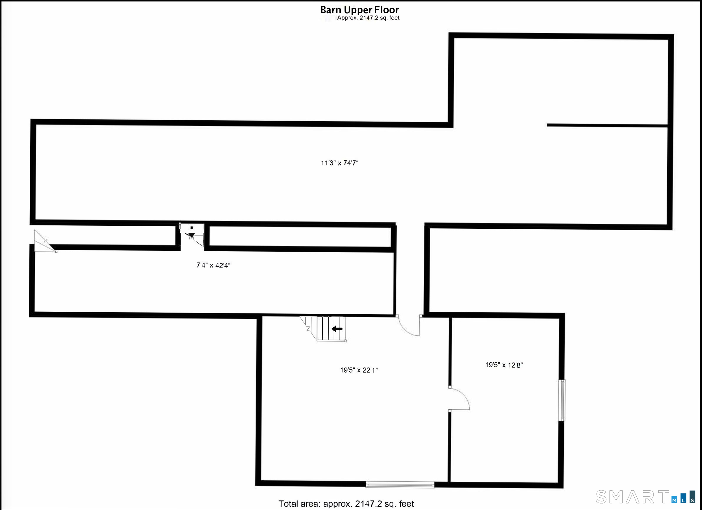 33 Meehan Road Woodstock, CT 06281 - Photo 39 of 39 Barn Upper Level Floor Plan