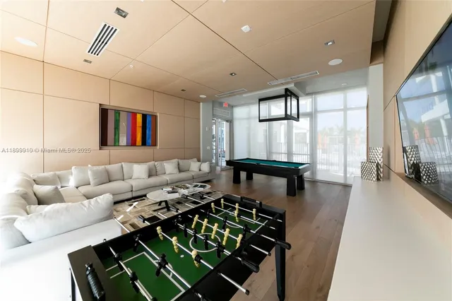 a living room with furniture