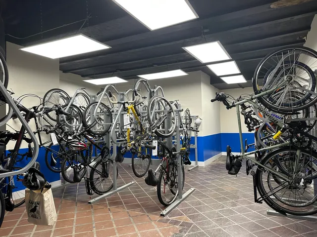 a view of a bike garage