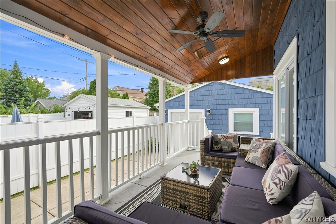 39 Delwood Road Tonawanda, NY 14217 - Photo 38 of 50 Patio with Wood Stained Ceiling