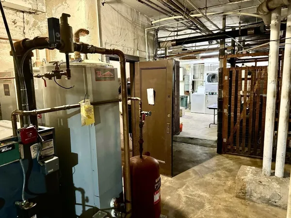 a close view of water heater room