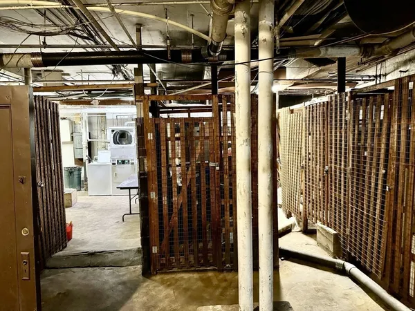 a view of a porch with a door