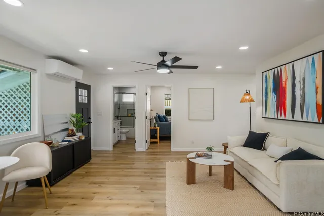 a living room with furniture
