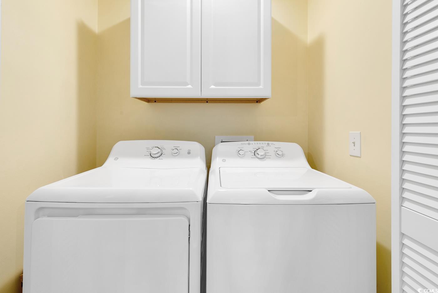 102 Berry Tree Lane Conway, SC 29526 - Photo 28 of 40 Washroom with cabinets and washer and clothes drye
