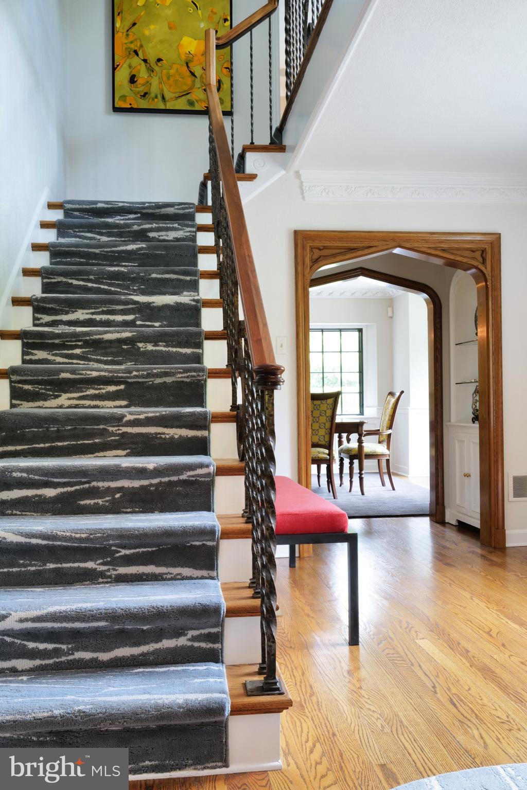 56 Tunbridge Road Haverford, PA 19041 - Photo 14 of 60 Staircase to 2nd Flr & Entrance to Dining Rm