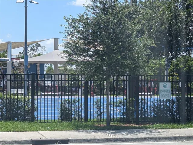 a view of a wrought iron fences in front of a building