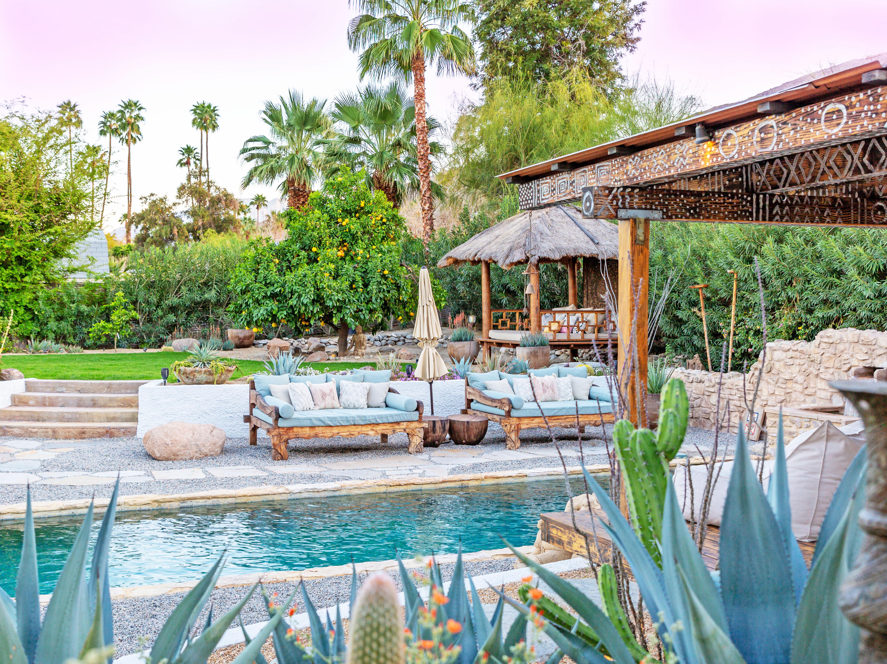 71607 Sahara Road Rancho Mirage, CA 92270 - Photo 37 of 40 an outdoor view of the patio and swimming pool