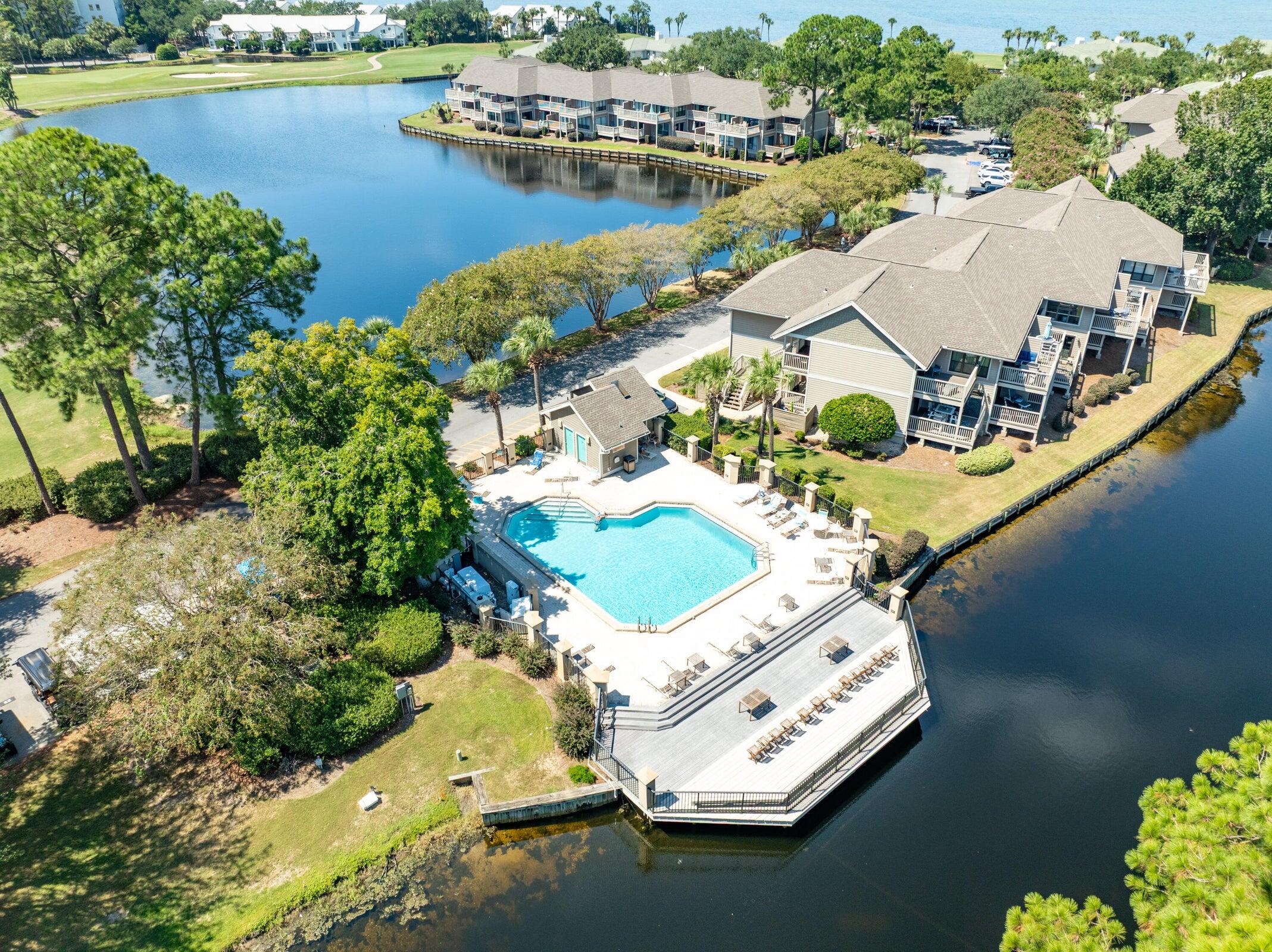 918 Harbour Point Lane, Unit 918 Miramar Beach, FL 32550 - Photo 34 of 43 an aerial view of a house with a lake view