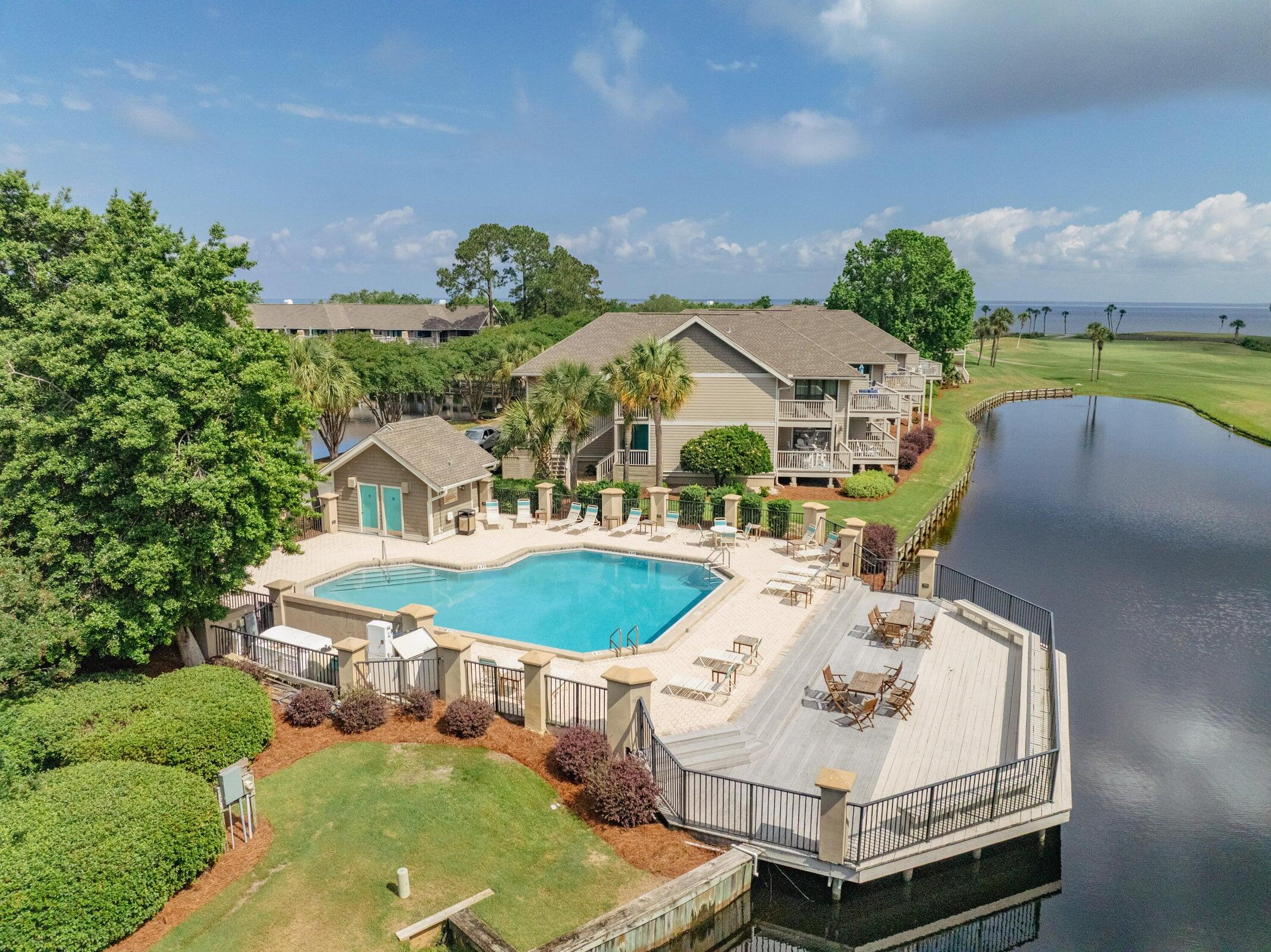 918 Harbour Point Lane, Unit 918 Miramar Beach, FL 32550 - Photo 36 of 43 an aerial view of a house having swimming pool garden and patio