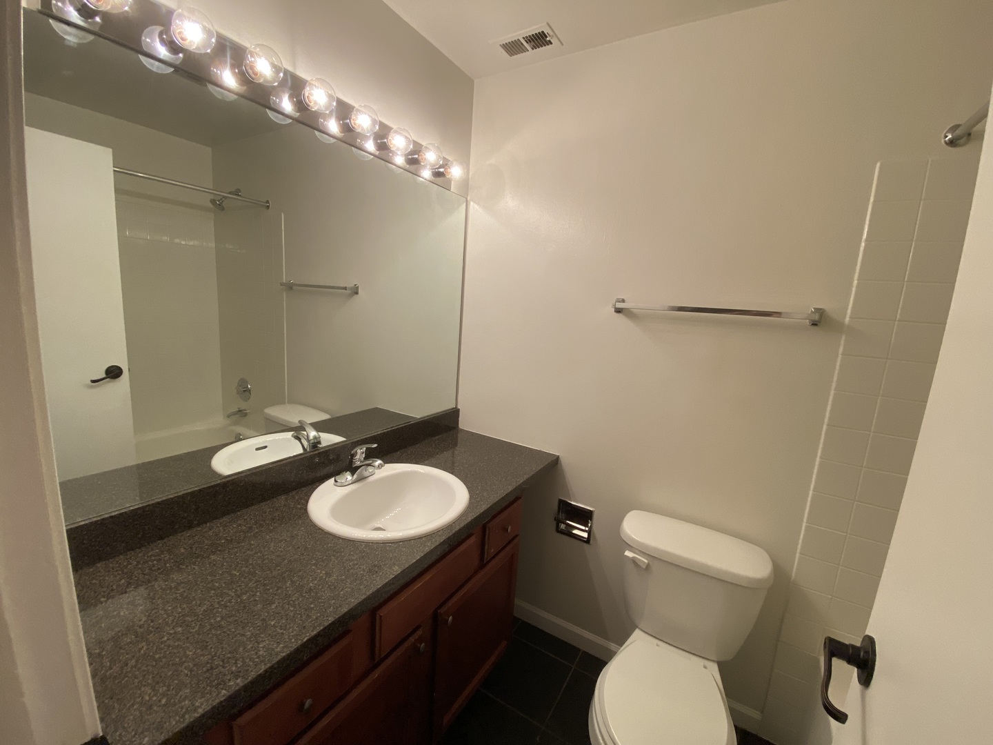 5904 Forest View Road, Unit 2F Lisle, IL 60532 - Photo 7 of 10 a bathroom with a granite countertop sink toilet and a mirror
