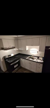 a view of a kitchen counter space