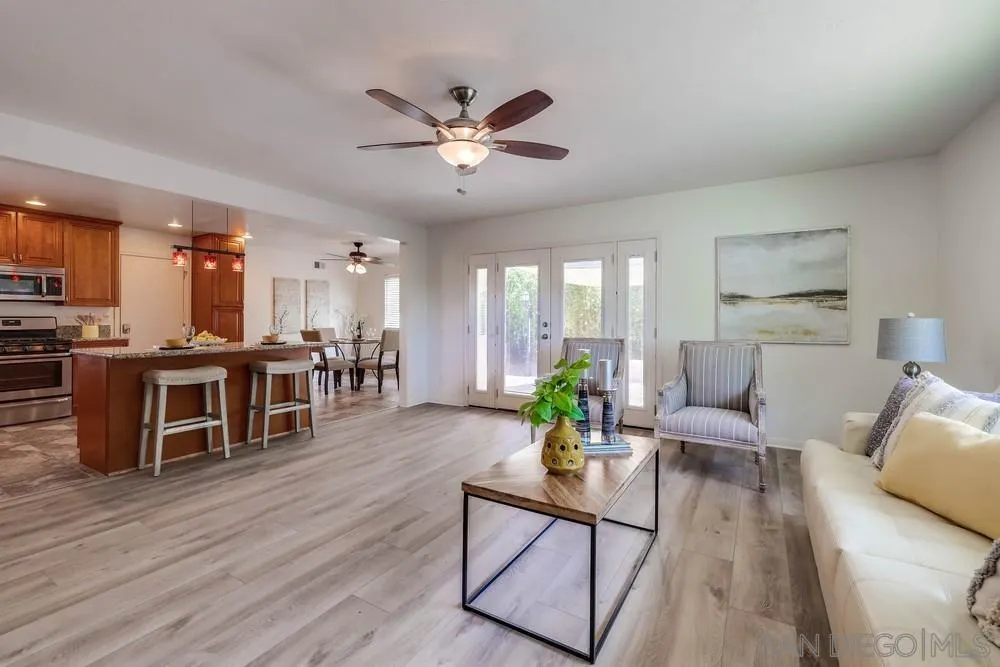 12711 Rios Road San Diego, CA 92128 - Photo 11 of 33 a living room with furniture and kitchen view