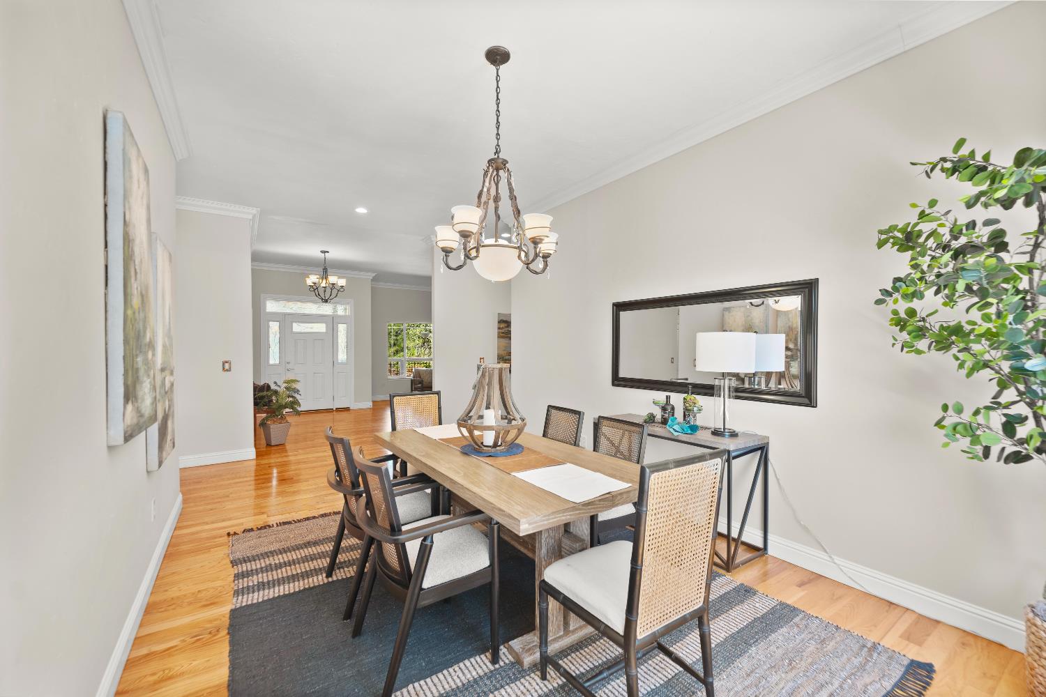 943 Eden Valley Road Colfax, CA 95713 - Photo 15 of 82 a view of a dining room with furniture and chandelier