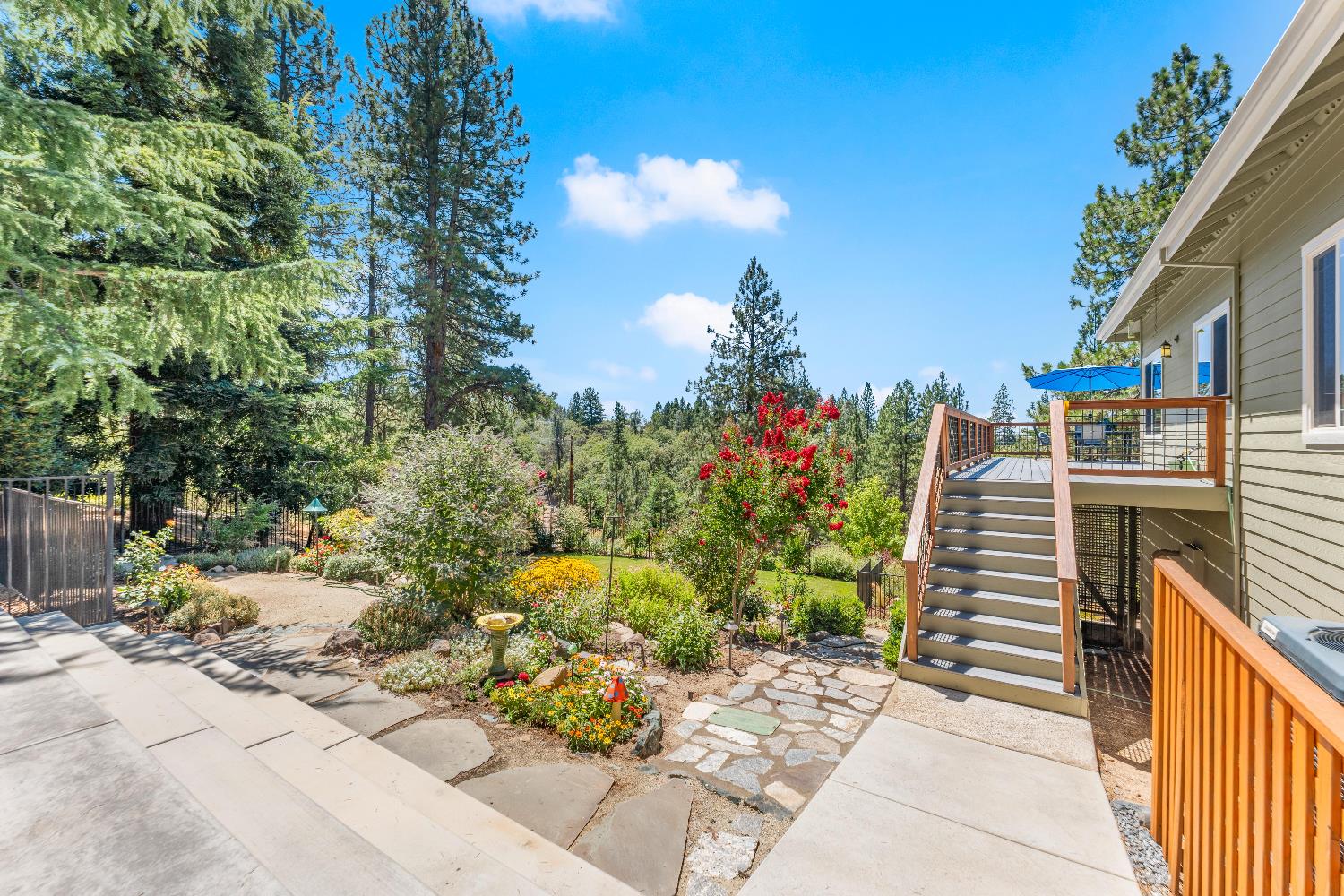 943 Eden Valley Road Colfax, CA 95713 - Photo 64 of 82 a view of a garden with flowers and trees