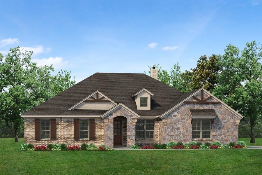 267 Mdw Vista Drive Rhome, TX 76078 - Photo 2 of 13 a front view of a house with a yard