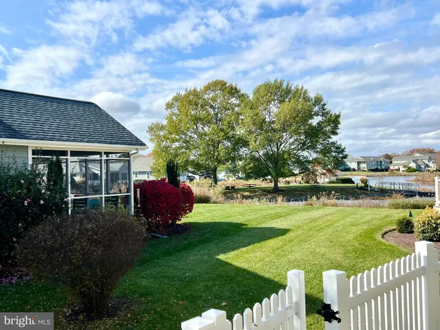 a garden view with a sitting space