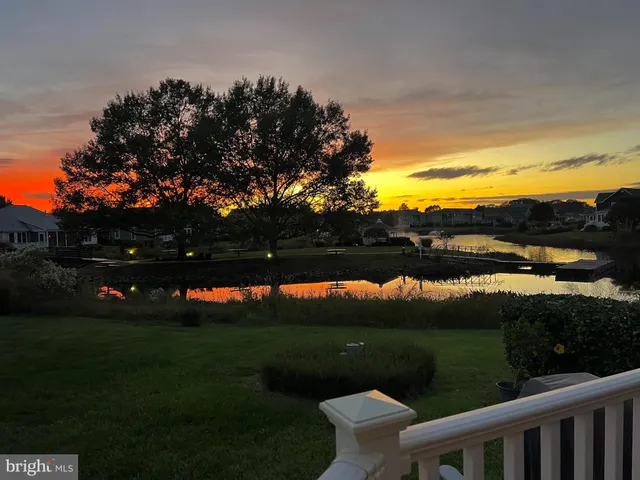 a view of a lake from a yard