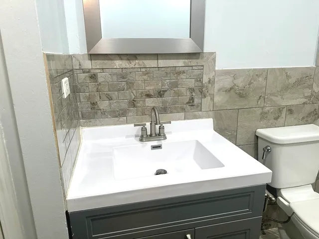a bathroom with a sink and a toilet