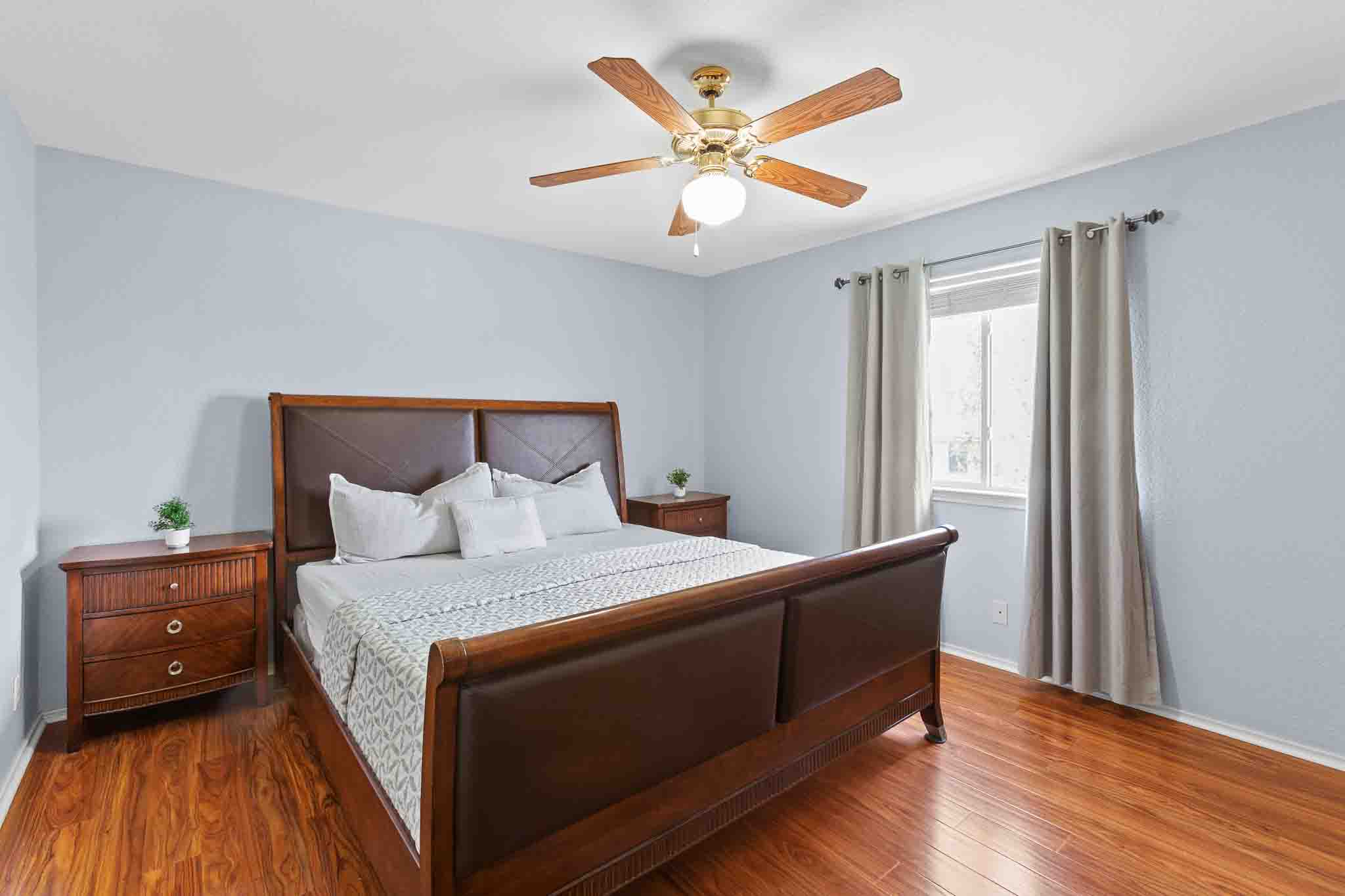 270 Endeavour Kyle, TX 78640 - Photo 10 of 20 The room features hardwood floors and a ceiling fan with integrated lighting