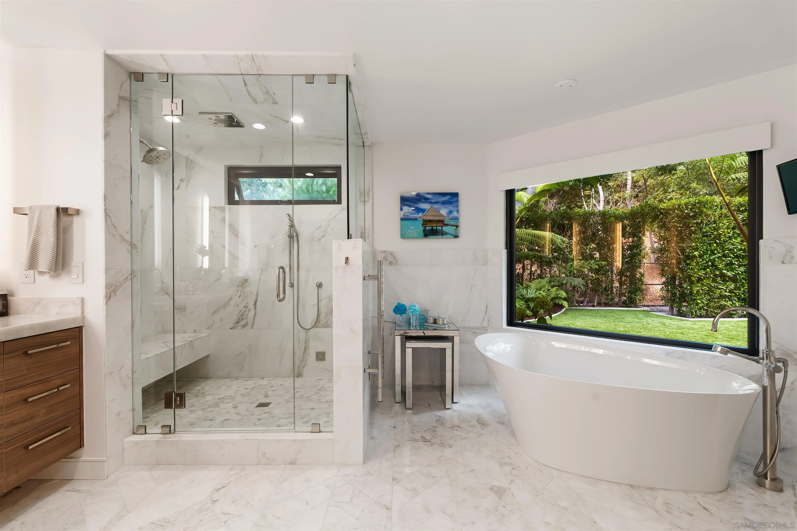 6887 Avenida Andorra La Jolla, CA 92037 - Photo 45 of 75 a bathroom with a bathtub and a shower