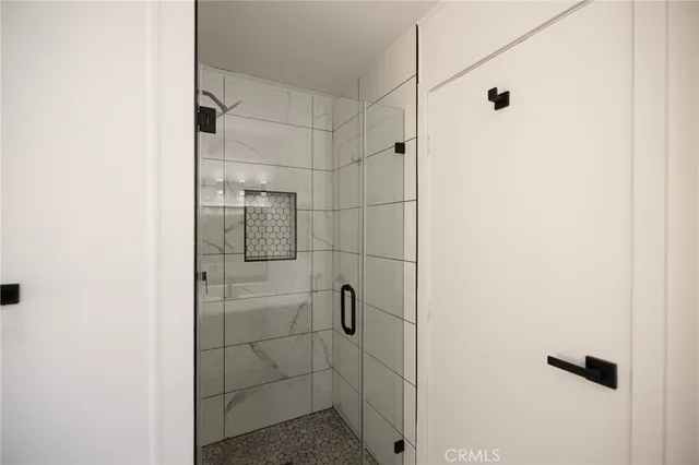 a bathroom with a shower