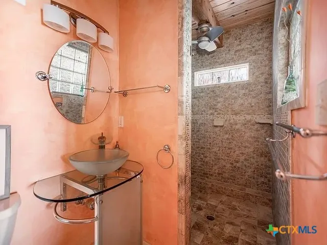 a bathroom with a shower