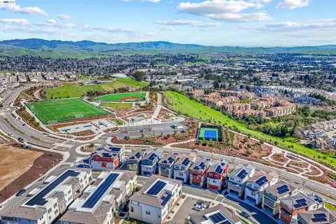 an aerial view of a city