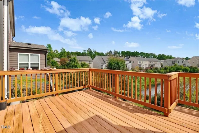 a view of a lake with a yard