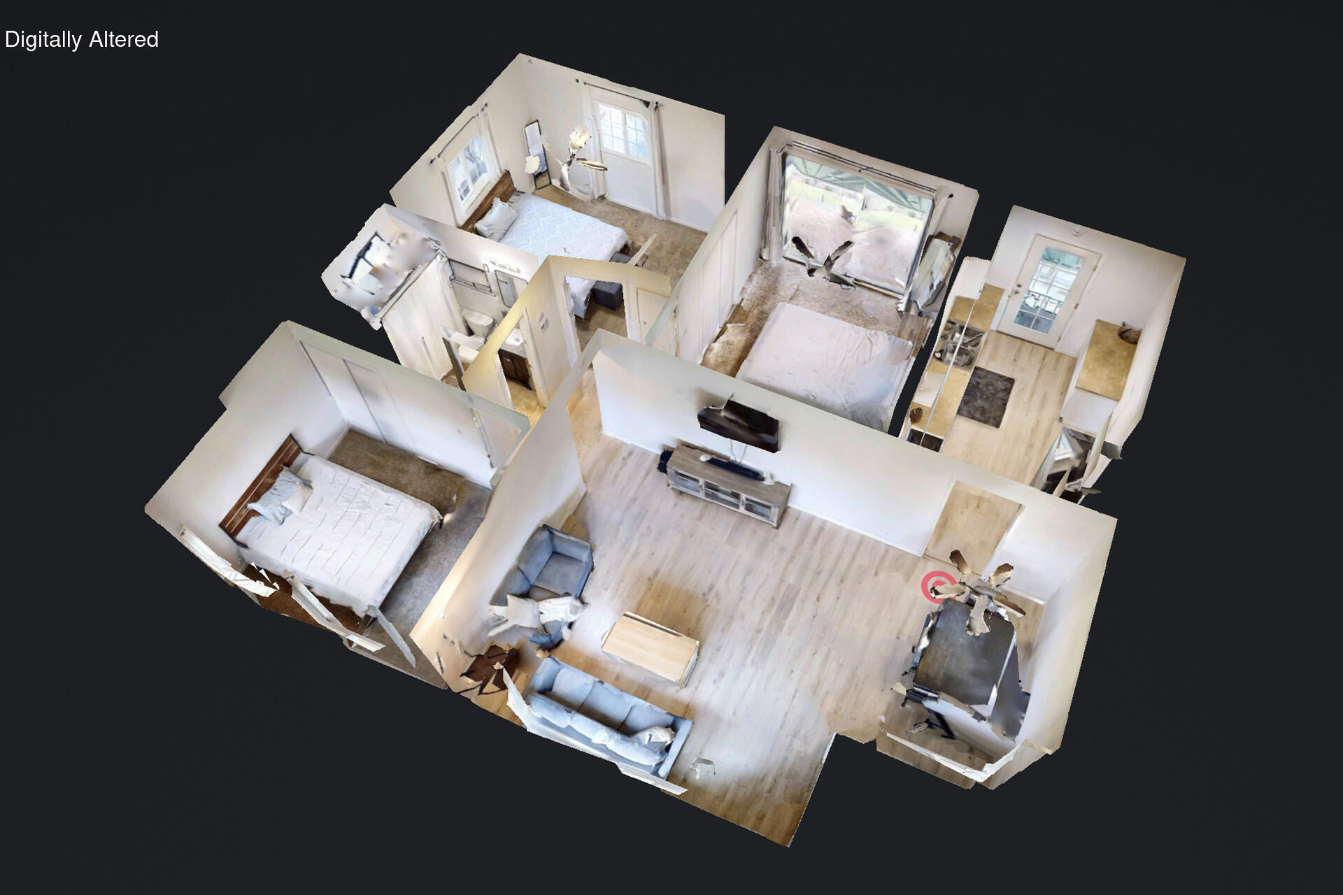 1115 2nd Street Redding, CA 96002 - Photo 39 of 39 an aerial view of a house with a floor to ceiling fan and wooden floor