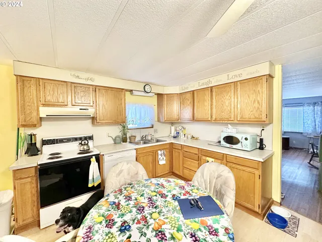 a kitchen with a stove a sink and a refrigerator