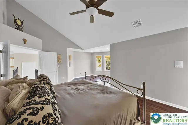 a view of outdoor space with trees all around