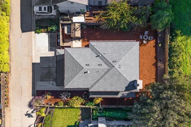 front view of a house with a street