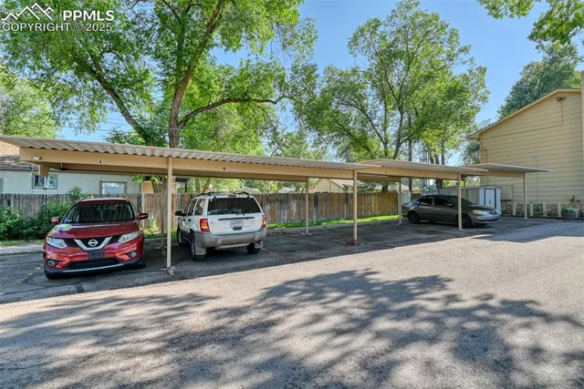 a car parked in front of a house
