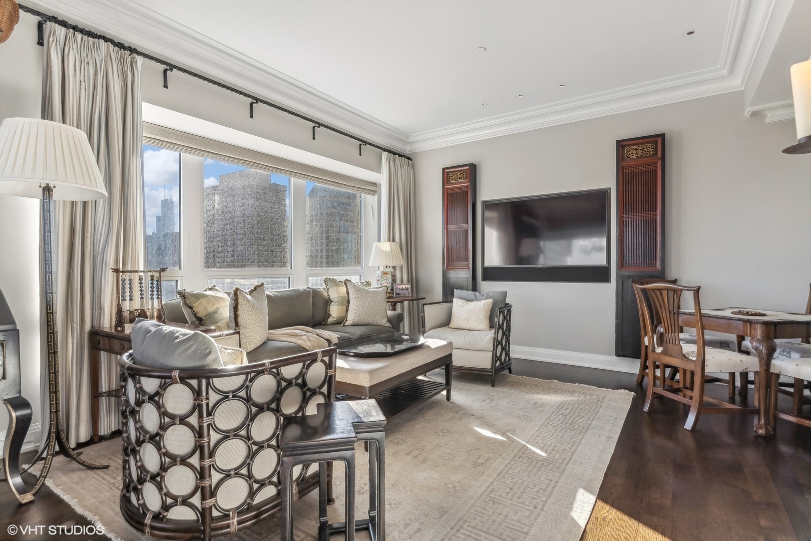 800 North Michigan Avenue, Unit 3501 Chicago, IL 60611 - Photo 36 of 57 a living room with furniture and a large window