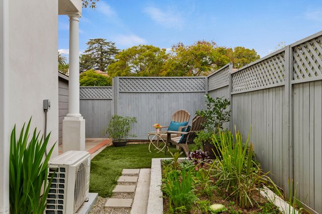 a view of a backyard with plants