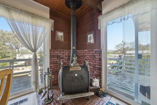 a brick building with a door