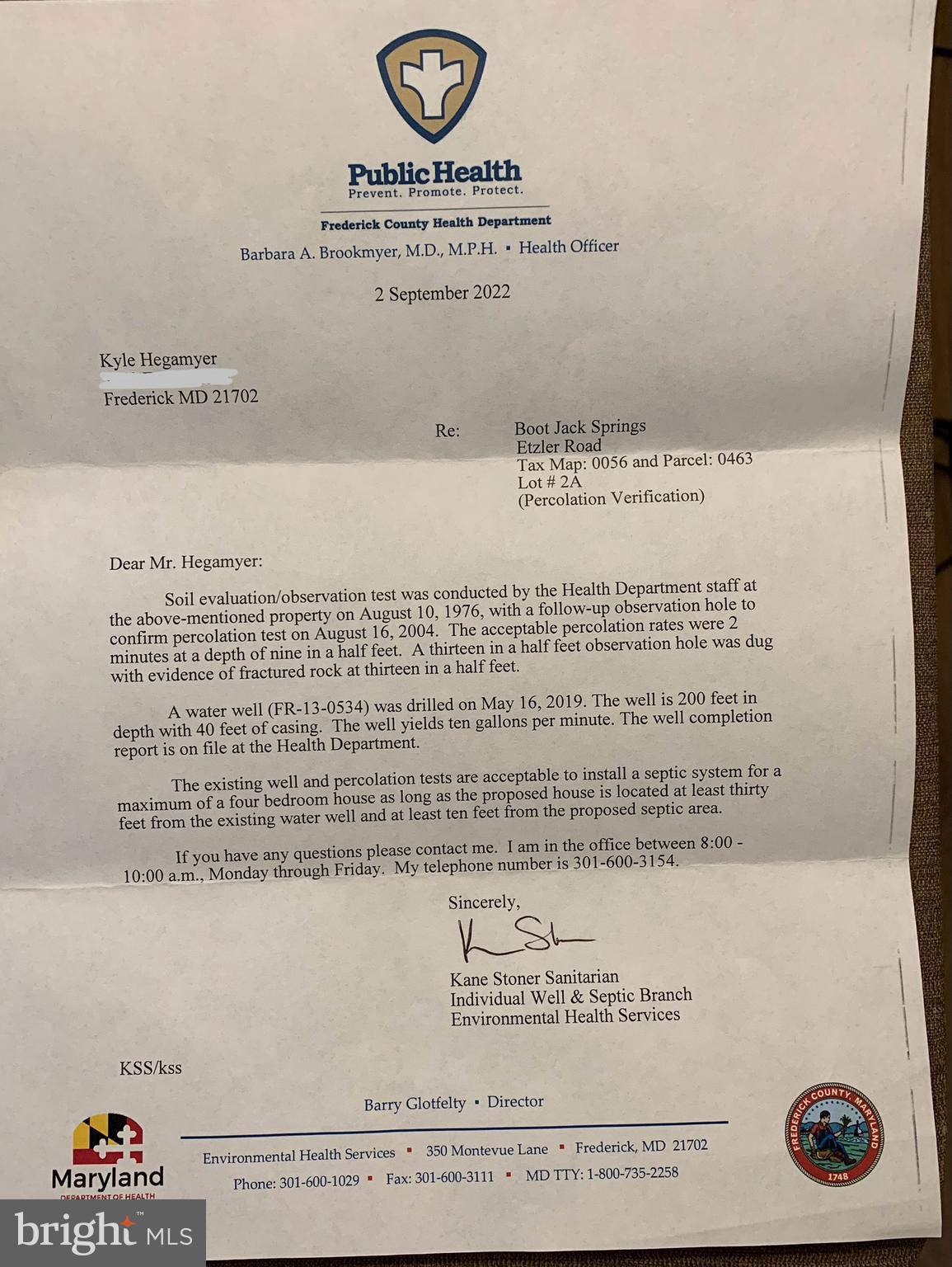 Etzler Road Frederick, MD 21702 - Photo 25 of 25 well & perc info