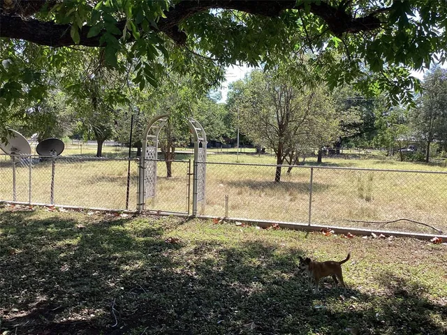 a view of a yard with trees