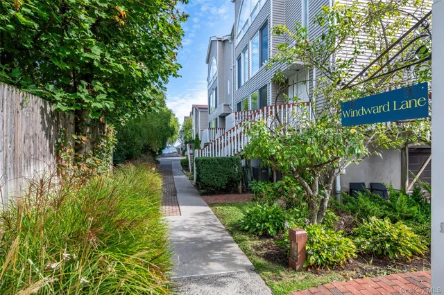 a view of a pathway both side of house