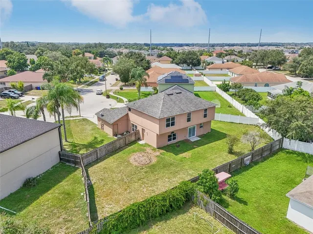 an aerial view of a house