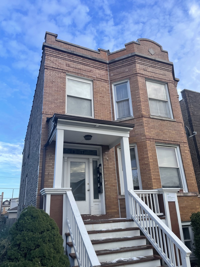 a front view of a building