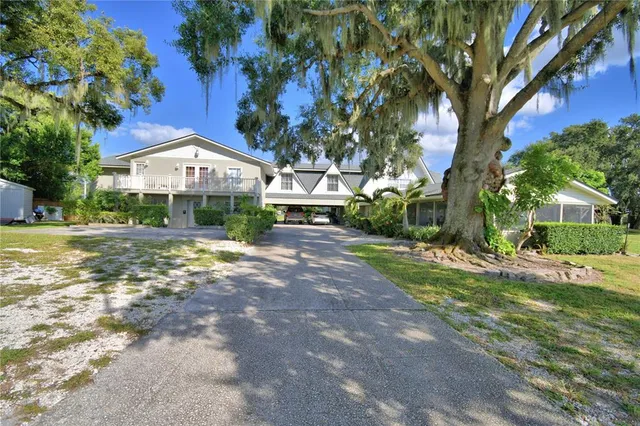 an aerial view of a house